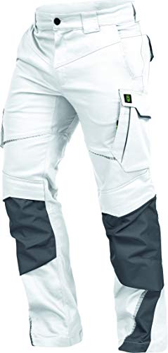 Leib Wächter Flex-Line Workwear Bundhose Arbeitshose mit Spandex (weiß/grau, 30)