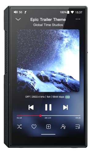 FIIO M11S Hi-Res MP3-Musik-Player mit Dual ES9038Q2M, Android 10 Snapdragon 660, 5 Zoll, verlustfreies DSD/MQA, 5G WiFi/Apple Music/Tidal/Musik, 4,4 mm, 2,5 mm/3,5 mm/4,4 mm, Schwarz