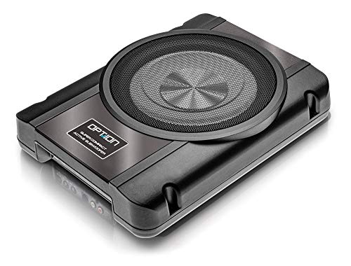 OPTION Drive10UA - 25cm Aktiv-Subwoofer - 120 Watt RMS (2X 60 Watt RMS) - Bass Boost & High Level Eingang mit Auto Sense