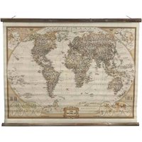 Wandbild Weltkarte Atlas Schulwandkarte Nostalgie Leinwand zum Hängen 126x85cm