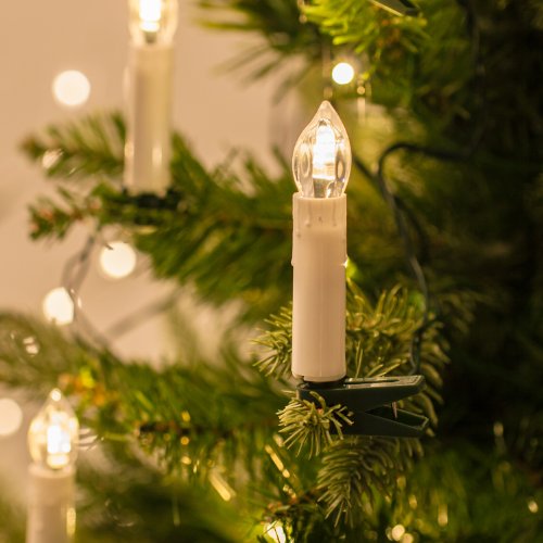 Lights4fun 100er LED Weihnachtsbaum Kerzen Licherkette koppelbar bis 8 Sets warmweiß
