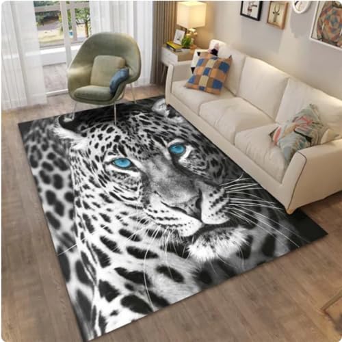ZAMOUX Löwe Panther Tiere 3D-Gedruckter Teppich Für Wohnzimmer Großer Teppich Spielmatte Schlafzimmer Kinderzimmer Heimdekoration 120x180cm