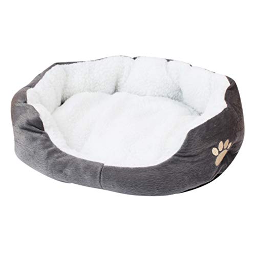 NGHSDO Hundebett Haustier-Bett for Small Medium Large Hundebox Pad weiche Bettwäsche feuchtigkeitsfest Bottom All Seasons Welpen-Hundehaus-Haustier-Bett (Color : Gray)