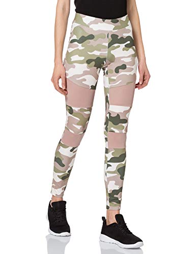 Urban Classics Damen Ladies Tech Mesh Leggings, duskrose camo, 5XL