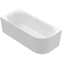 OTTOFOND Badewanne "Mince Corner rechts 180 cm weiß", (1 tlg.), inkl. Ablaufgarnitur, Schlitzüberlauf, Fußgestell, schmale Wannenkante