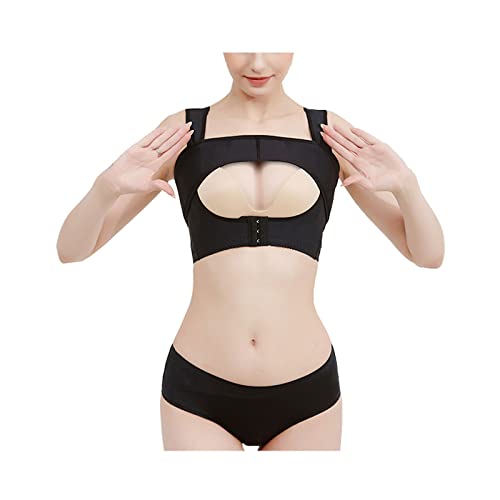 Brustbandage Für Frauen - Shape Chest Clothes Back Straightener-Brace for Shoulder Give Away 1PCS Brustgurt,Black-M