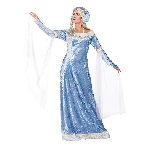 Mittelalter Kostüm, Gr. 34/36, Prinzessin Kleid hellblau Samt Game of Thrones Märchen