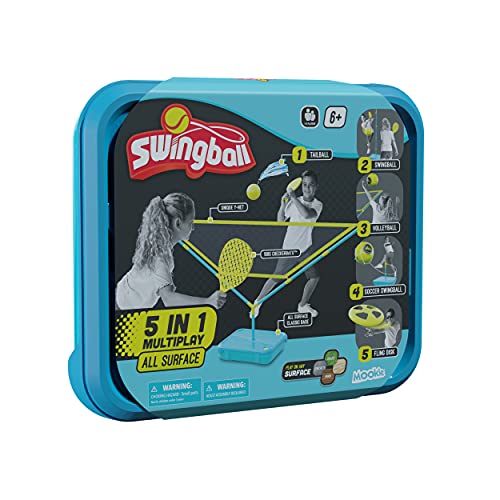 Swingball 7303AM Sandspielzeug 5-in-1 Multiplay, Tailball, Volleyball, Soccer, Flying Disk, alle Oberflächen, Garten, Strand und Outdoor-Spielzeug, ab 6 Jahren, Mehrfarbig
