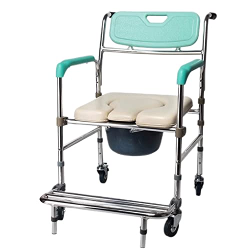 Duschstuhl Medizinische Nachtkommode für Senioren, tragbarer Töpfchenstuhl mit Rücken und Armen, erhöhter Toilettensitz, verstellbarer Toilettensicherheitsrahmen, unterstützt bis zu 330 Pfund