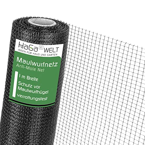 HaGa® Maulwurfnetz 1m x 25m Maulwurf Maulwurfschutz Maulwurfsperre für Rasen und Rollrasen Laubschutznetz Teichnetz Gartennetz