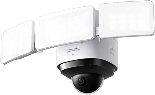 eufy Security Floodlight Cam 2 Pro Überwachungskamera mit Scheinwerfer, 360-Grad Schwenk- und Neigefunktion, 2K Full HD,Wetterfest, K.I. Technologie, Gebührenfreie Nutzung (Generalüberholt)