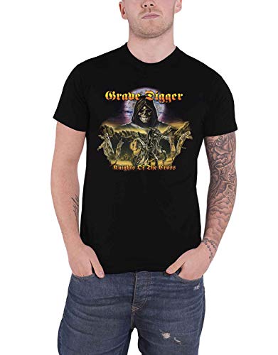 Grave Digger Knights of The Cross Männer T-Shirt schwarz L 100% Baumwolle Band-Merch, Bands