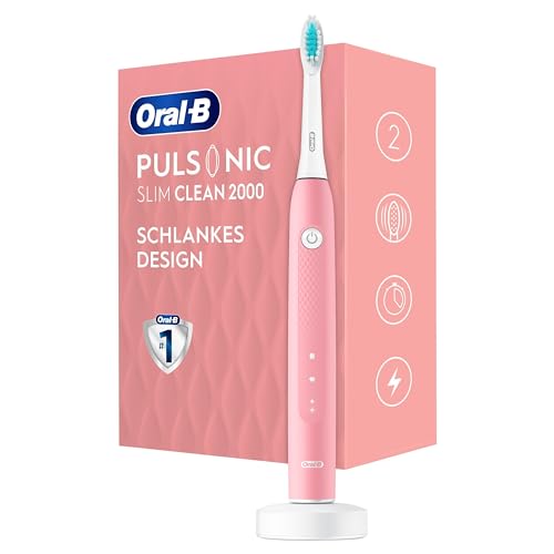 Braun Oral-B 4210201304708 Pulsonic Slim Clean 2000 Elektrische Schallzahnbürste für sanfte Reinigung und ein Strahlendes Lächeln, 2 Putzprogramme, Timer, Pink