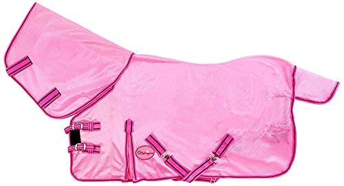 Cwell Equine New Mini/Sheland/Pony Fly, weicher Netzstoff, Nackenbezug, 90-120 cm, Pink