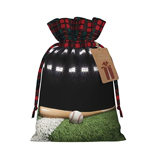 Baseball-Sportfeld, 2 Stück, Weihnachtsgeschenktüten mit Kordelzug, für Weihnachtsgeschenke, Partydekoration