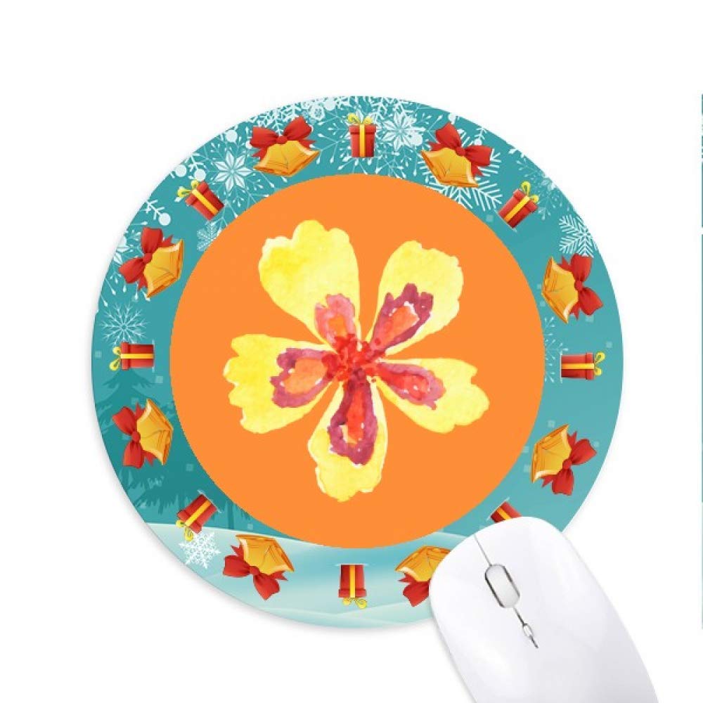 Kleine gelbe Blume Cartoon Simple Mousepad Rund Gummi Maus Pad Weihnachtsgeschenk