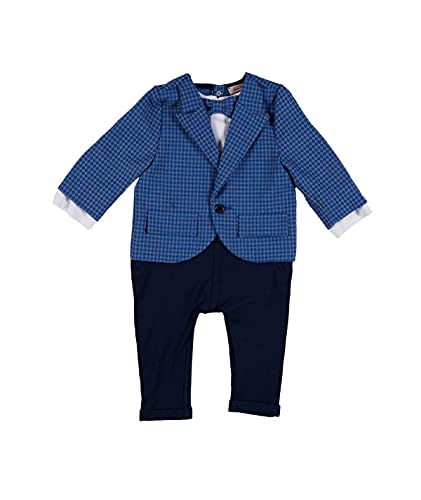 Cocolina4kids Baby Jungen Anzug Taufanzug Taufstrampler Overall Einteiler Anzug Blau (62)
