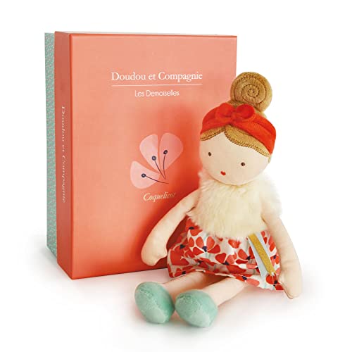 Doudou et Compagnie DC3629 Puppe, Stoff, Mohnblume, 30 cm, Orange