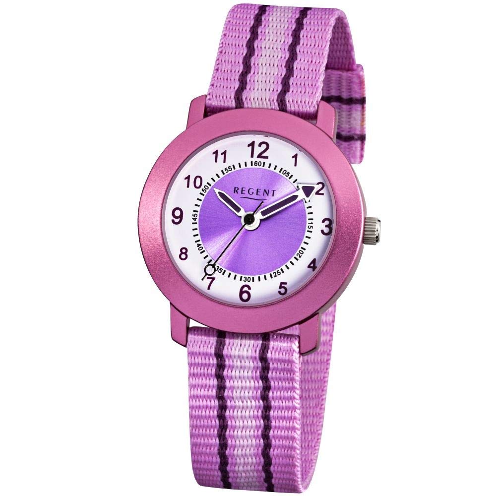 Regent 12400211 - Armbanduhr, rosa Textilband