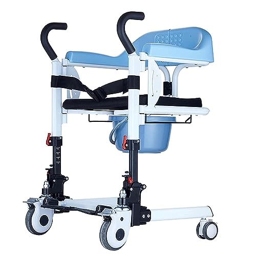 Patientenlift-Transfer-Mobilitätsstuhl Tragbarer Patientenlift-Rollstuhl mit 180° geteiltem Sitz und Bettpfannen-Transferlift-Duschstuhl für die Innendusche, Patientenlifthilfe