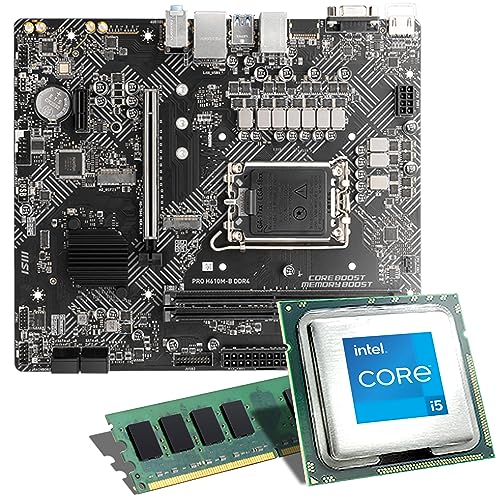 Mainboard Bundle | Intel Core i5-12400F 6x2500 MHz, GIGABYTE H610M H DDR4, 8 GB DDR4-RAM, 1x M.2 Port, 4X SATA 6Gb/s, USB 3.2 Gen1 | Tuning Kit | CSL PC Aufrüstkit