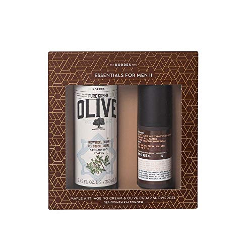 KORRES Essentials for MenII Maple Anti-Wrinkle Face + Eye Cream 50ml & Showergel Cedar 250ml
