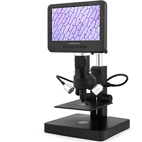 Andonstar AD246P 1000X Digitales Mikroskop für Erwachsene, 3 Objektive 7 Zoll LCD für biologische Beobachtung und PCB-Reparatur SMD/SMT, 32G SD-Karte