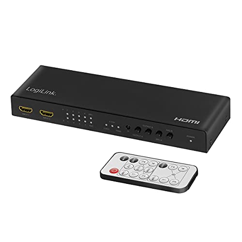 LogiLink HD0049 - HDMI-Matrix-Switch, 4x2-Port, 4K/60 Hz, Scaler