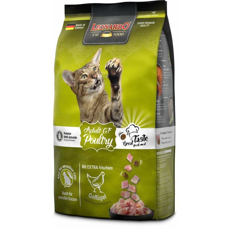Leonardo Adult GF Poultry [1,8kg] Katzenfutter | Getreidefreies Trockenfutter für Katzen | Alleinfuttermittel für Katzenrassen ab 1 Jahr