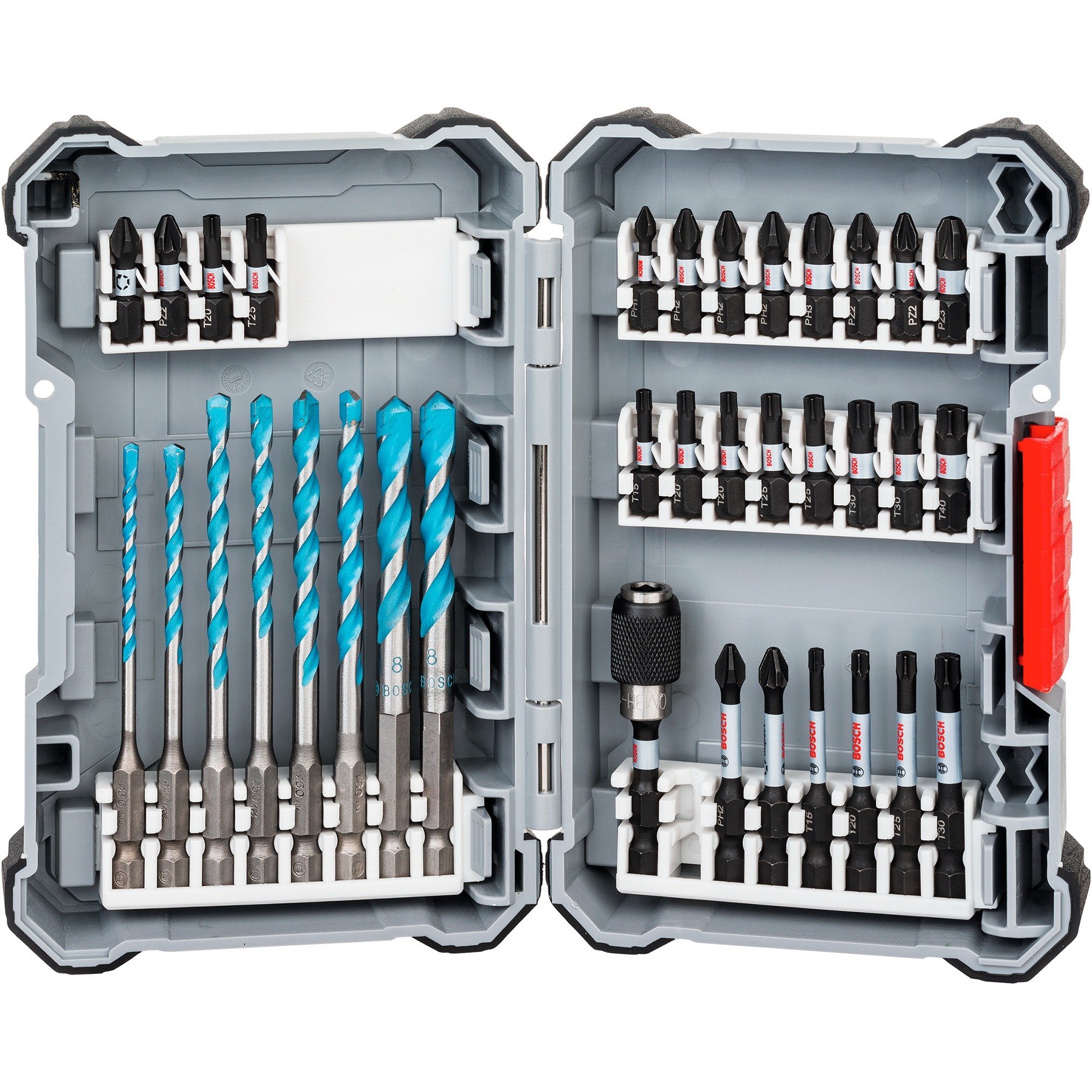 Impact Control-Schrauberbit-Set m. Mehrzweckbohrern, 1/4", 35-teilig, Bohrer- & Bit-Satz