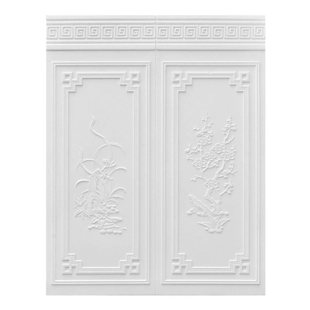 DaPeng 3D Selbstklebende Tapeten,Wandpaneele Wandverkleidung Steinoptik,Anti-Kollision Dekorfolie für Wohnzimmer Flur Balkon 10Pcs (Color : White-B)