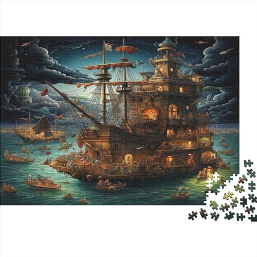 1000-teiliges Puzzle für Erwachsene, 1000-teiliges Puzzle-Schiffspuzzle, Holzpuzzle für Erwachsene und Jugendliche, 1000 Teile (75 x 50 cm)