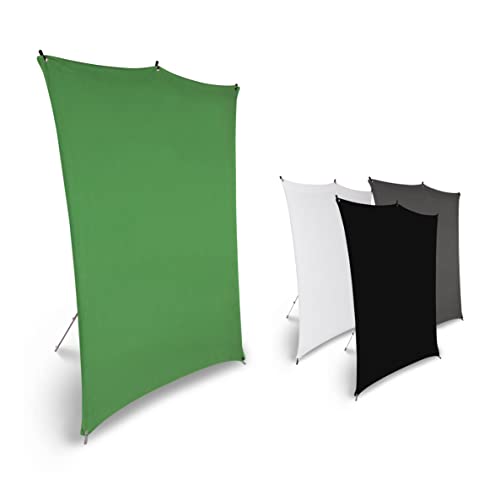 Rollei Hintergrund 210 x 150 cm Rollei X-Drop Hintergrund-System; Greenscreen; perfekt für Indoor und Outdoor, knitterfrei und reflexionsfrei, Chroma Keying (Schwarz)
