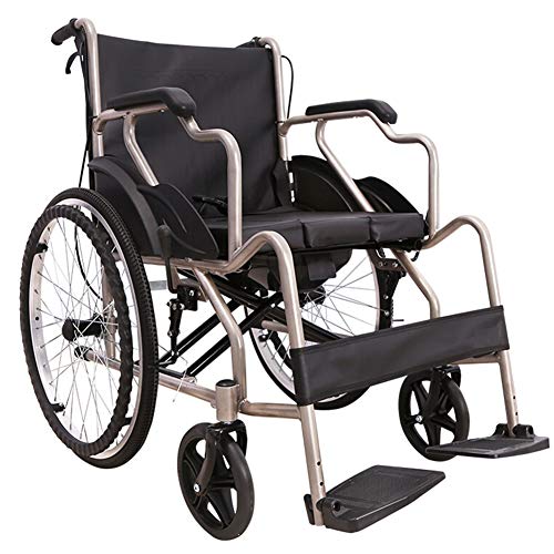 VejiA Rollstuhl, leichter Aluminium-Transport mit 45 cm Sitzfläche – faltbarer Rollstuhl für Transport und Lagerung – 16,5-Zoll-Hi
