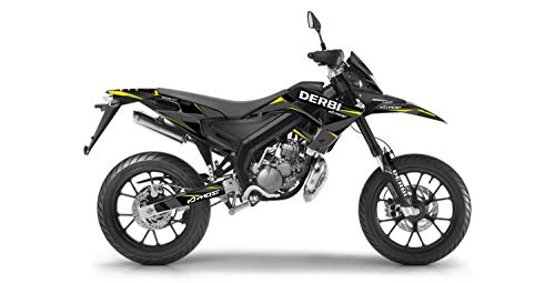 Dekorationsset für Motorrad Cross Derbi Senda SM 50 Shine, Gelb 2018 bis 2021