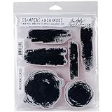 Stampers Anonymous Tim Holtz Brushstrokes Haftstempel-Set aus Gummi, Synthetisches Material, Mehrfarbig, 24.3 x 19 x 0.6 cm