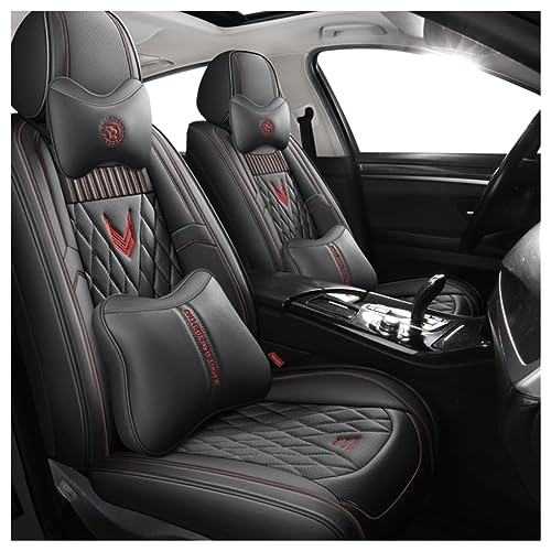BUNIQ Car Seat Covers Car Seat Cover for VW Tiguan (5N) 1.Gen 2009 2010 2011 2012 2013 2014 2015 2016,Four Seasons Breathable Seat Protection Interior Accessories,A-Black Deluxe