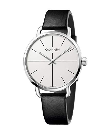 Calvin Klein Unisex Erwachsene Analog-Digital Quarz Uhr mit Leder Armband K7B211CY