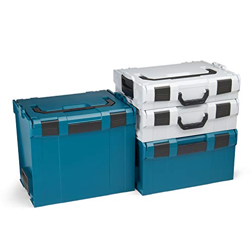 Bosch Sortimo L-BOXX Werkzeugkoffer-Set Gr 1-4 (grau-grün) | Professionelle Werkzeugkästen leer Kunststoff