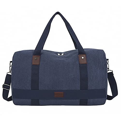 Sporttasche，Gym Bag Große Kapazität Leinwand Reisetasche Männer Handtaschen aus der Fitnessbeutel Kurze Reisetasche Sporttasche (Color : Blue)