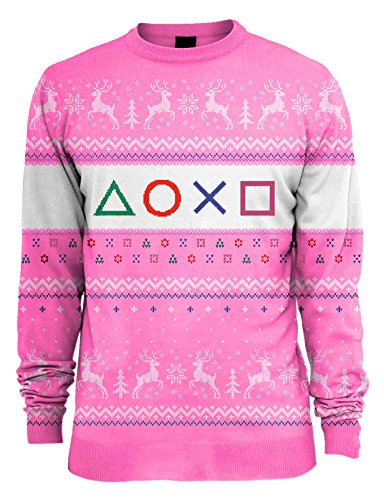 Playstation Official Pink Christmas Jumper / Sweater - X Small