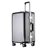 LJKSHNCX Handgepäck-Koffer, Koffer, Aluminiumrahmen, wiederaufladbares Gepäck, Hartschalen-Koffer mit Rollen, Handgepäck-Koffer, Handgepäck