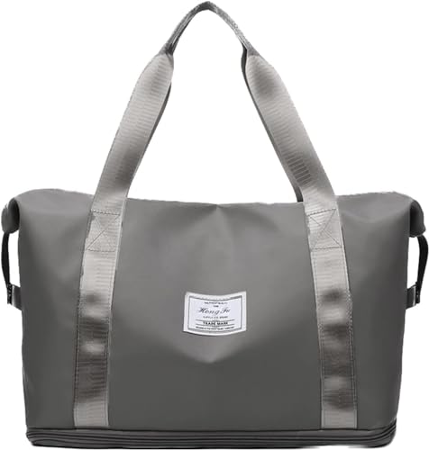2024 New Travel Duffle Bag, 2024 New Travel Duffle Bag Foldable, Travel Duffel Bag, Foldable Tote Bag for Travel, Folding Travel Bags for Women (Gray)