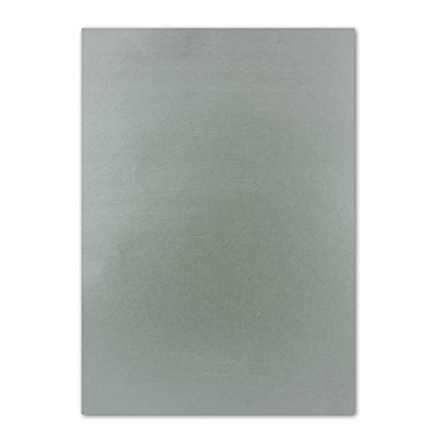 200 Blatt DIN A5 Papier - Silber Metallic - 120gr - 14,8 x 21cm - Bastelbogen Tonpapier Bastelpapier Briefbogen - FarbenFroh by GUSTAV NEUSER