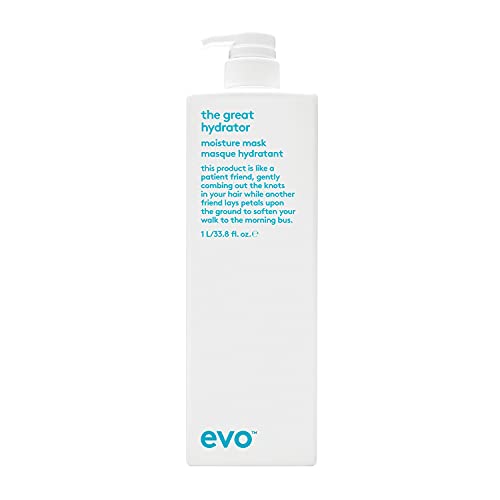 Evo the great hydrator moisture mask 1l I Feuchtigkeitsspendende Haarmaske für trockenes und coloriertes Haar I verleiht Geschmeidigkeit, Glanz und reduziert Frizz I vegan, ohne Sulfate