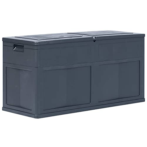 vidaXL Auflagenbox 320L Schwarz Kissenbox Gartenbox Aufbewahrungsbox Truhe Box