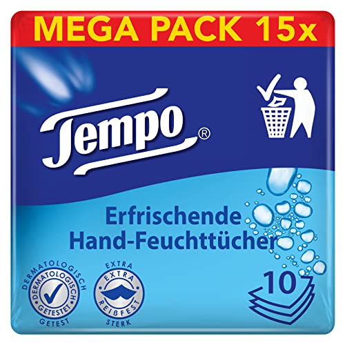 Tempo fresh to go Classic Riesenpackung (15 Packungen x je 10 Tücher)