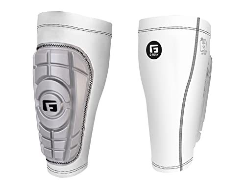 G-Form Pro-S Compact Fußball Schienbeinschoner, Silber/Weiß, Erwachsene Mittel