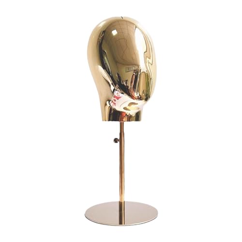MagiDeal Mannequin Kopf Modell Haarteile Display Halter Vielseitig 17,72-22,83 zoll Hoch für Friseur Ausbildung Persönlichen Gebrauch Home Caps, Gold