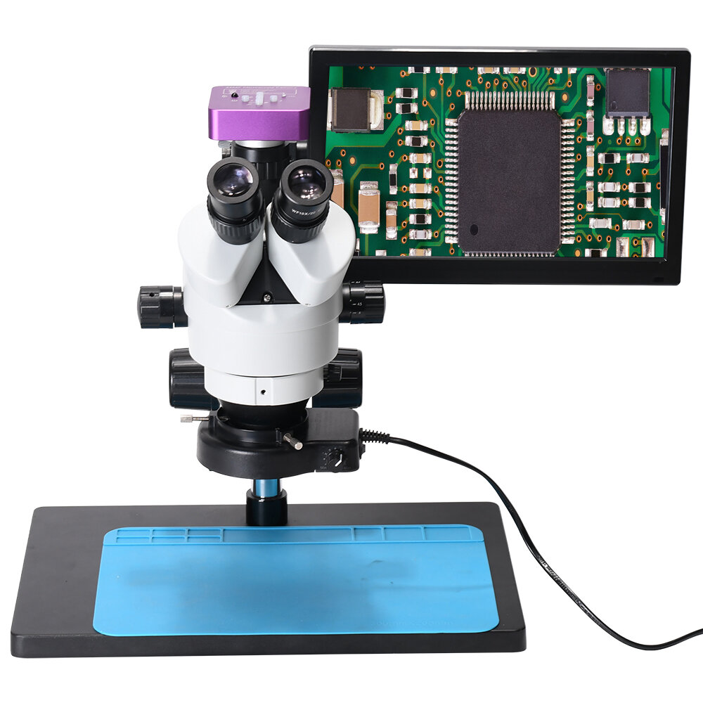 HAYEAR 7X-45X Trinokulares Stereo-Mikroskop 51MP HDMI Digital USB Industrie-Mikroskopkamera für Telefonreparaturlöten